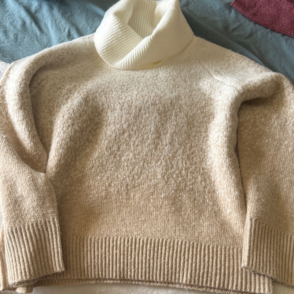 Cream Turtleneck Sweater